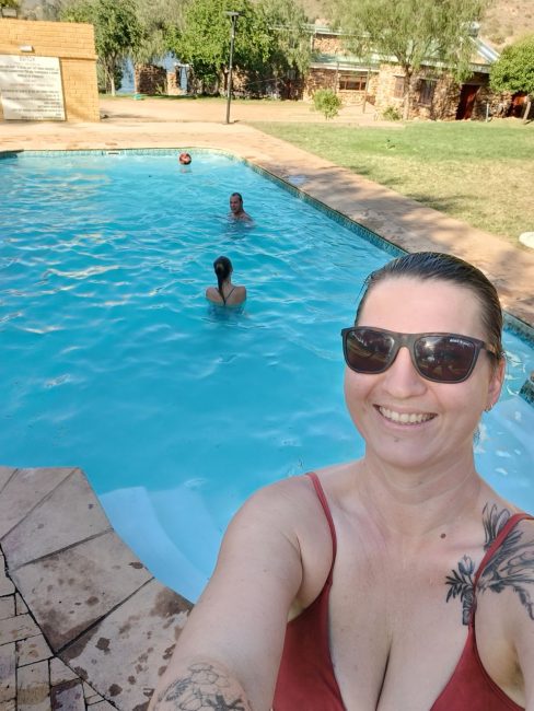 un petit plongeon dans la piscine